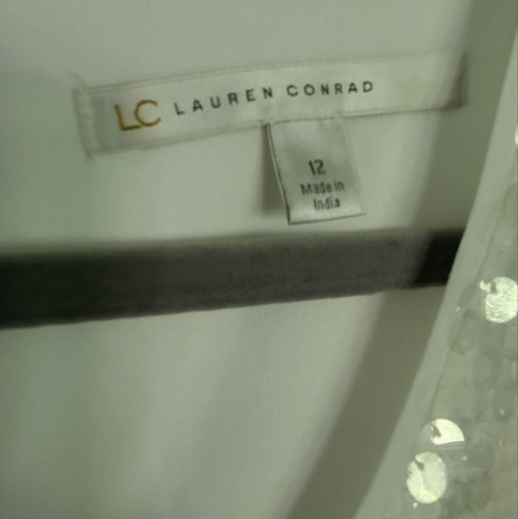 LC Lauren Conrad Chiffon Sequin Overlay Tank Shift Dress - Picture 3 of 8